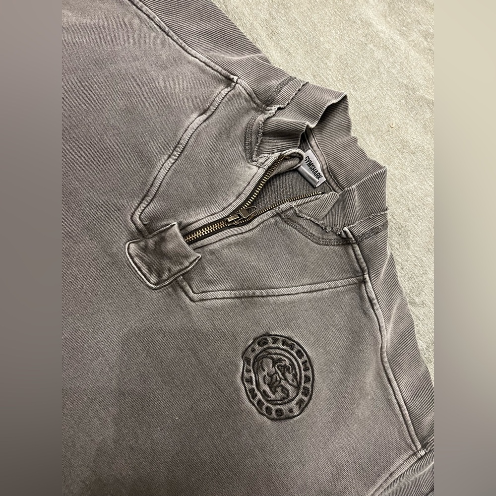 Gymshark Vintage-Style Half-Zip Pullover in Faded Gray